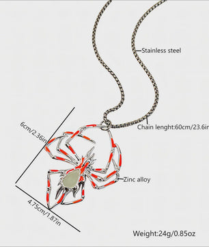 Glow-in-the-Dark Spider Hanger Ketting - Luminous Halloween Sieraden voor Mannen & Vrouwen