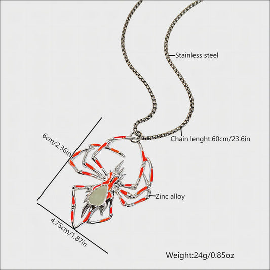Glow-in-the-Dark Spider Hanger Ketting - Luminous Halloween Sieraden voor Mannen & Vrouwen