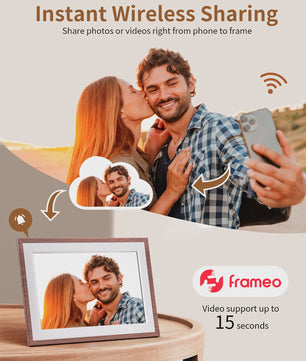Frameo 10.1" HD WiFi Digitale Fotolijst - Cloud Smart, 32GB Opslag, IPS Touchscreen
