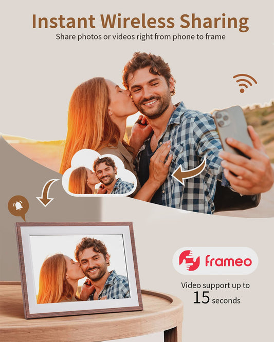 Frameo 10.1" HD WiFi Digitale Fotolijst - Cloud Smart, 32GB Opslag, IPS Touchscreen