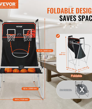 Dubbel Basketbal Arcade Spel - 2 Spelers, 8 Modi, Inclusief 4 Ballen