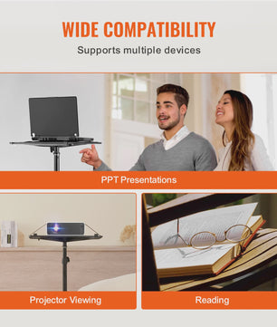 Verstelbare Projector Vloerstandaard met Tray - Ideaal voor Thuis, Kantoor & Studio