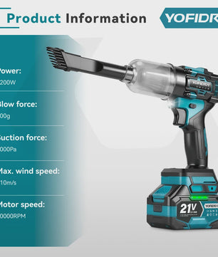 YOFIDRA Krachtige 2-in-1 Accu Bladblazer & Zuiger - 80000RPM Borstelloze Motor