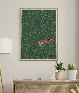Japanse Canvas Poster: Zen Bos, Koi Vis & Kraanvogel - Sfeervolle Wanddecoratie