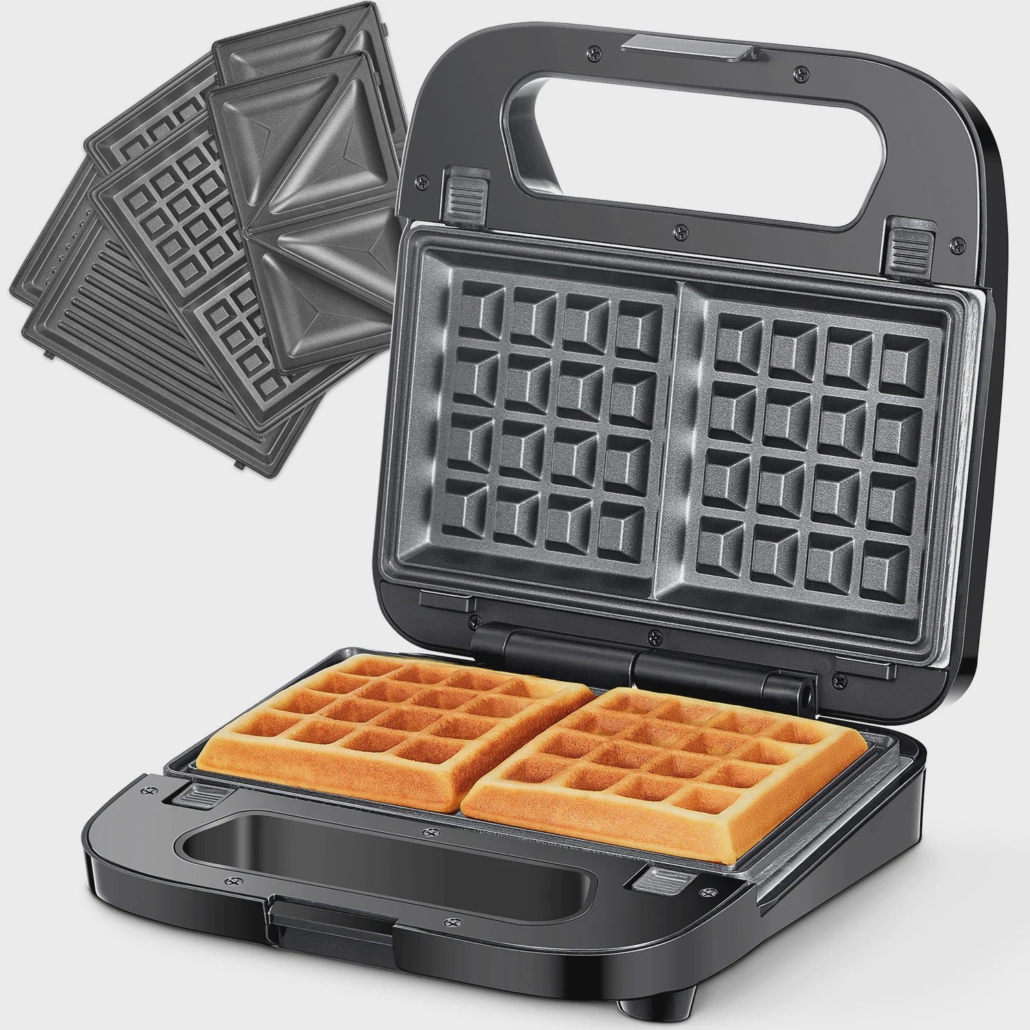 3-in-1 Wafelijzer, Grill & Tosti Apparaat met Verwisselbare Platen