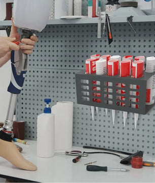 Wandmontage Kit Tube Houder voor 11 Tubes - Ruimtebesparende Werkplaats Organisatie