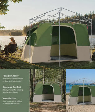 Ruime Outdoor Camping Tent 280x220x176 cm - Lichtgewicht Taffeta met Glasvezelstokken en Draagtas
