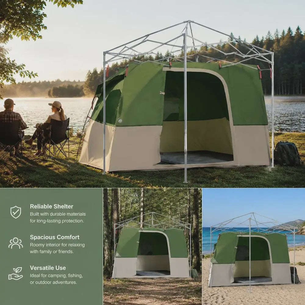 Ruime Outdoor Camping Tent 280x220x176 cm - Lichtgewicht Taffeta met Glasvezelstokken en Draagtas