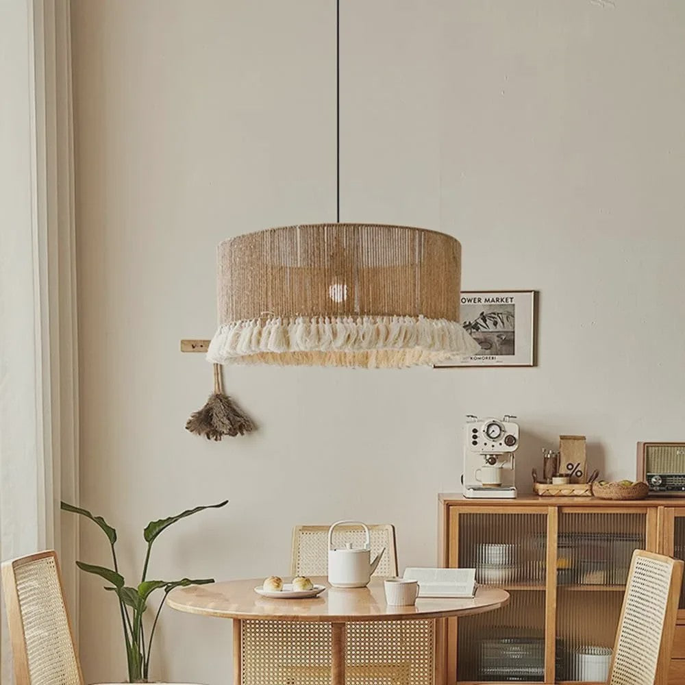 Handgemaakte Boho Hanglamp van Hennep Touw - 50cm - Scandinavische Stijl