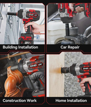 ONEVAN Brushless Elektrische Slagschroevendraaier 2800W - 2800 Nm, 1/2 Inch, Makita 18V Compatibel