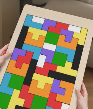 Houten Tangram Puzzel voor Kinderen - Kleurrijk Montessori Leerspel