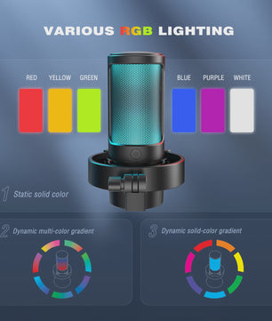 FIFINE A8 USB Microfoon: RGB, Mute & Koptelefoonuitgang voor PC/Mac Streaming & Opnames