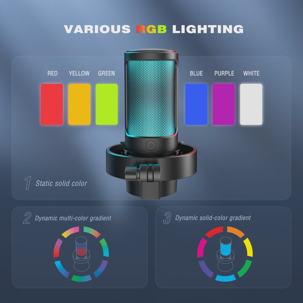 FIFINE A8 USB Microfoon: RGB, Mute & Koptelefoonuitgang voor PC/Mac Streaming & Opnames