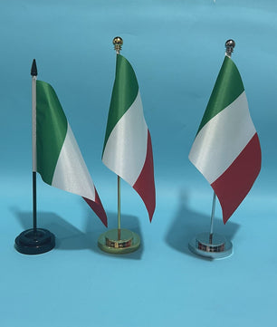 Bureauvlag Italië 14x21cm - Polyester Desk Flag met Standaard