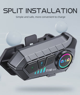 Kebidumei YP10 2X Motorhelm Intercom Headset - Bluetooth 5.3, 300m Bereik, Waterdicht