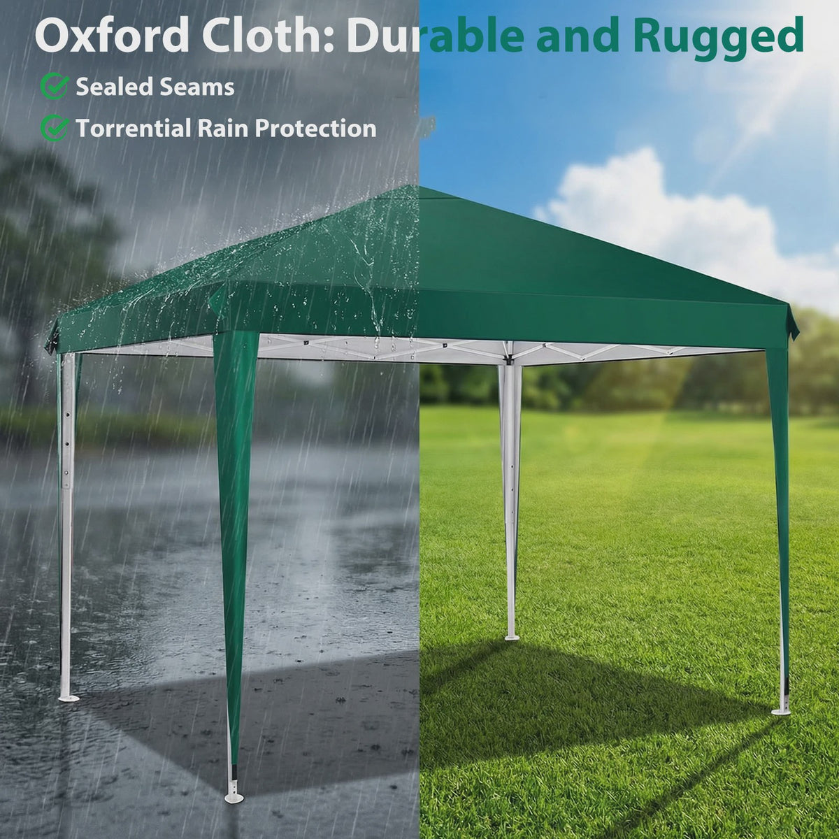 Pop-up Gazebo Tent 3x3M - UV & Regenbestendig, Verstelbare Hoogte, Inclusief Draagtas