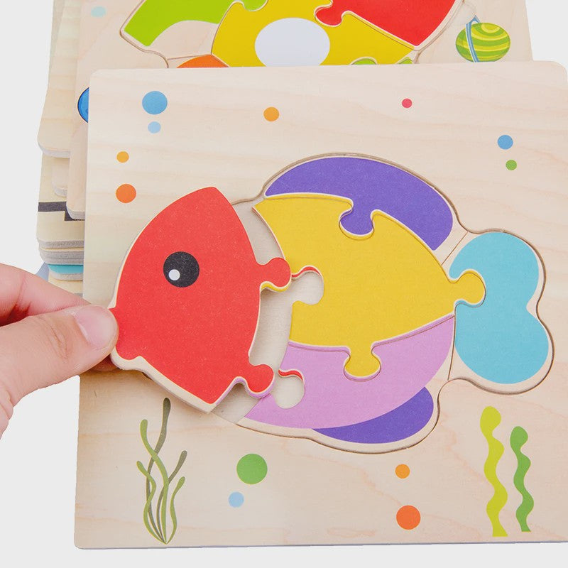Houten 3D Puzzels voor Kinderen - Leerzaam Dieren Tangram Puzzel Speelgoed