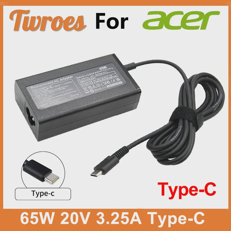 65W USB-C Snellader Adapter voor Acer Laptops & Chromebooks - Type-C Voeding