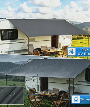 Waterdichte Luifel voor Camper, Caravan & Auto met UV-bescherming en Aluminium Stokken
