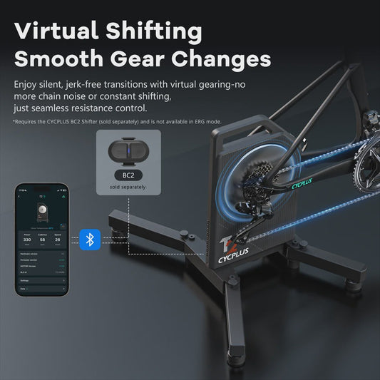 CYCPLUS T2 Direct Drive Smart Bike Trainer - Krachtige Indoor Fietservaring met ANT+ & BLE 5.0