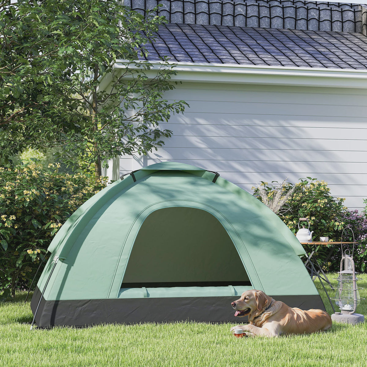 Outsunny 2-Persoons Koepeltent - Camouflage, Lichtgewicht & Ventilerend