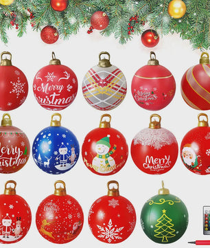 24 Inch Opblaasbare Kerstbal met LED Verlichting - XL Tuindecoratie