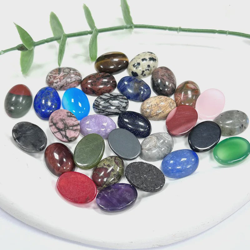 10x Kristal Cabochons Ovaal 13x18mm - Natuurlijke Helende Stenen voor Sieraden Maken