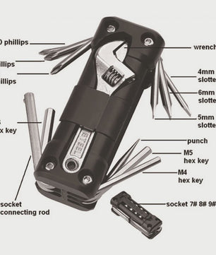 Universele Fiets Multitool Set met Bandenreparatie Gereedschap