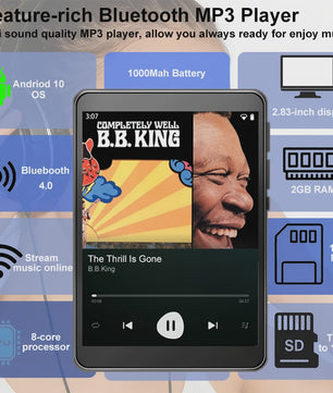 Famue PA03 Android MP3/MP4 Speler met WiFi, Bluetooth & 2.8" Scherm - Lossless Audio & App Downloads