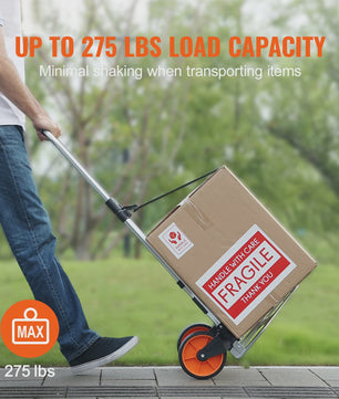 Opvouwbare Transportkar met Telescopische Handgreep en Spanband - Max 140 kg