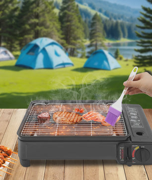 Draagbare Gas BBQ Grill & Kooktoestel - 2.2KW Outdoor Camping LPG/Butaan met Koffer