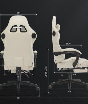 GTPLAYER Ergonomische Gaming Stoel met Voetensteun en Muziek Speakers tot 150kg