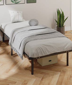 HOMCOM Bedframe 90x190 cm - Stevig Lattenbodem Bed met Opbergruimte