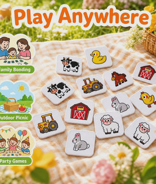 Felt Boerderij Dieren Memory Spel voor Peuters - Educatief en Reisvriendelijk Speelgoed
