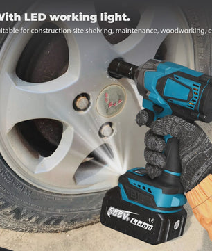 Krachtige 1200Nm Brushless Accu-slagmoersleutel 1/2" met LED, 8 standen, compatibel met Makita 18V accu