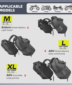 Rhinowalk Waterdichte Motor Zadel Tassen - 18L, 28L, 48L - Motorfiets Bagage Opslag