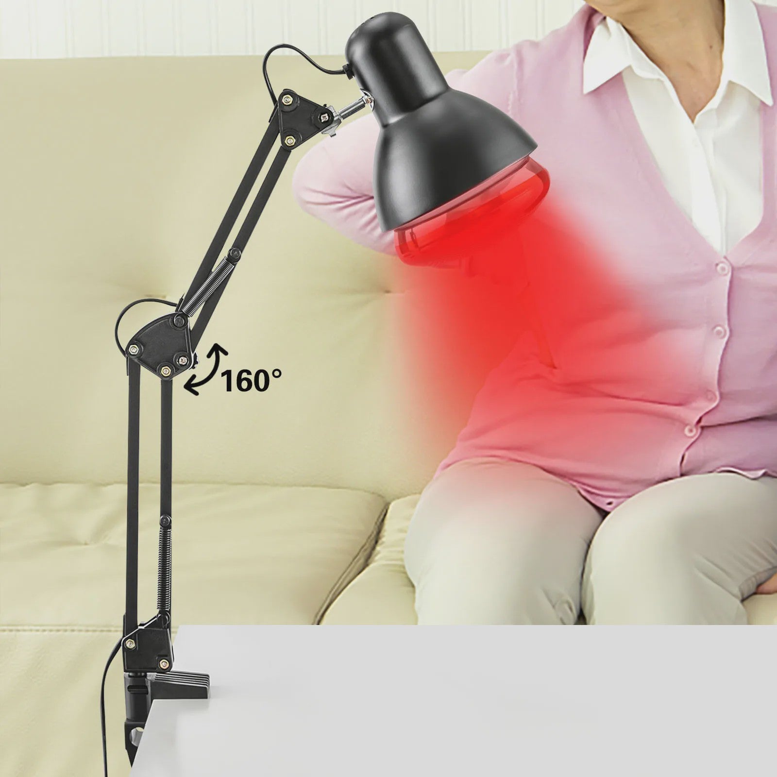 150W Infrarood Therapie Lamp - Verstelbaar voor Spier- en Gewrichtspijn Verlichting