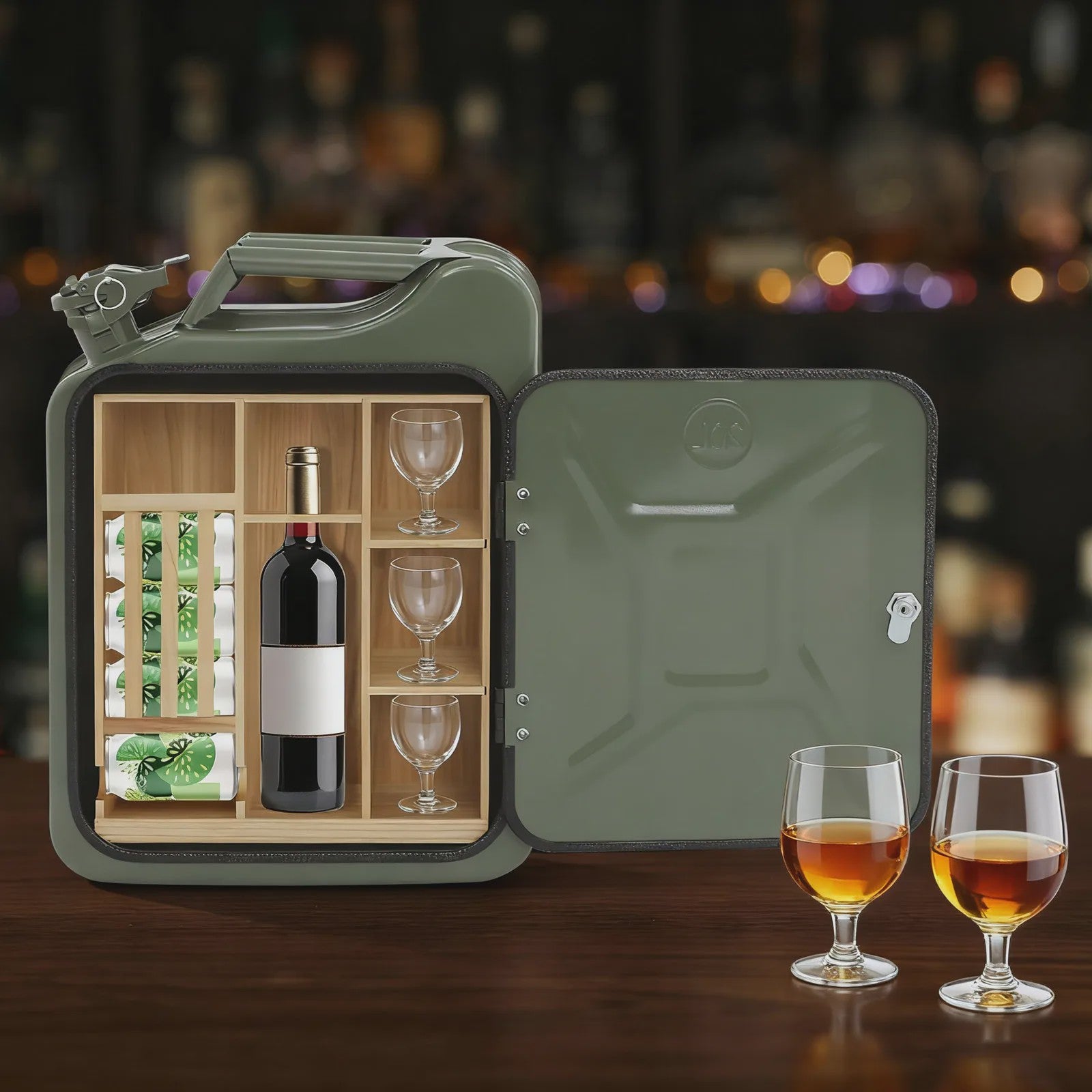 Jerrycan Minibar met Slot - Unieke Drankenkast voor Buiten & Feesten