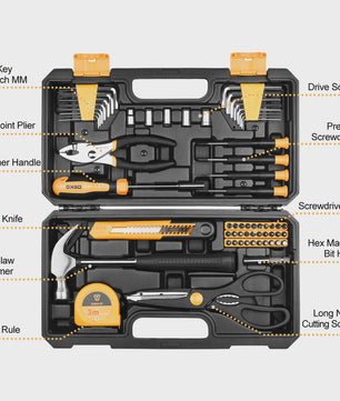DEKO 62-delige Gereedschapskist: Complete Set voor Huis, Tuin & Auto