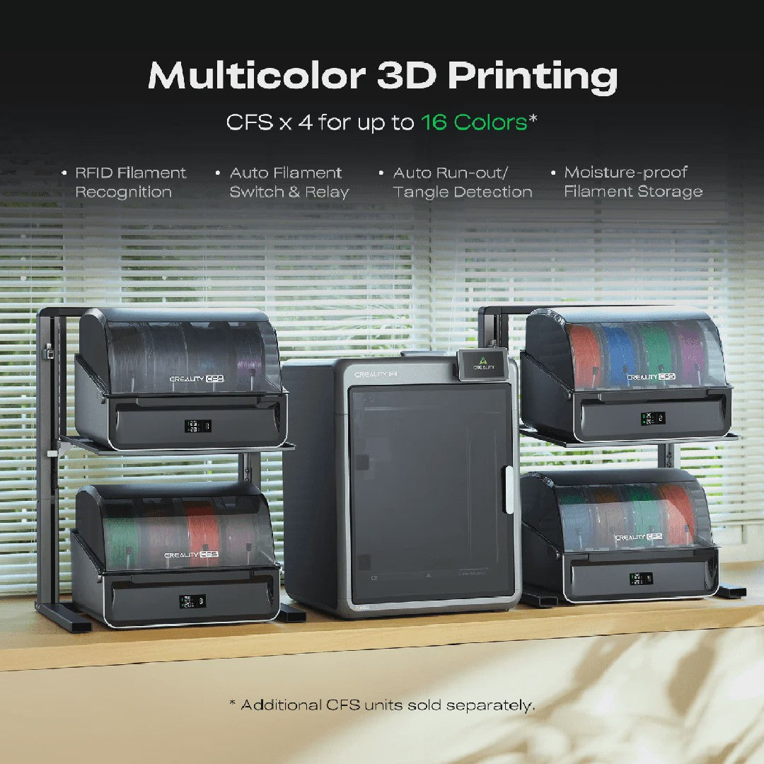 Creality K2 Combo 3D Printer: Multi-Color, 600mm/s Snelheid, Zelfnivellerend, AI Camera