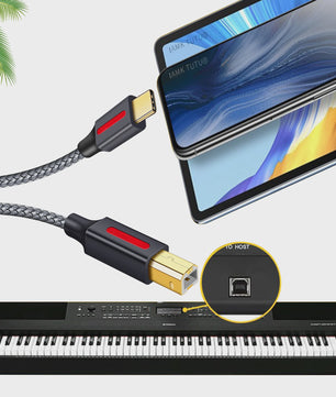 USB-C naar USB Printerkabel - 1, 2, 3, 5 of 6 Meter - Voor MacBook, Printers, Scanners & Faxapparaten