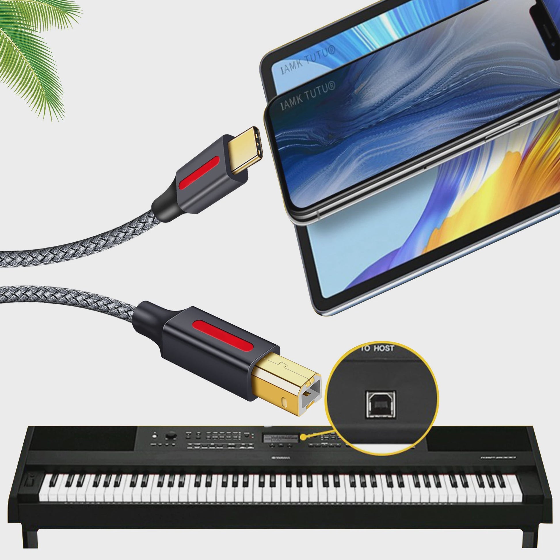 USB-C naar USB Printerkabel - 1, 2, 3, 5 of 6 Meter - Voor MacBook, Printers, Scanners & Faxapparaten