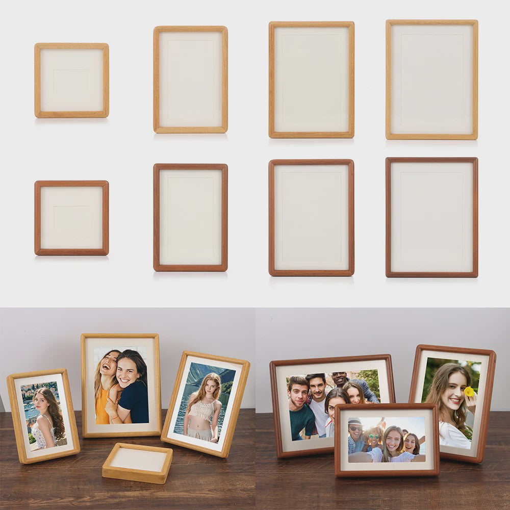 Eenvoudig Zwart Walnoot Houten Fotolijst - Handgemaakt & Stijlvol