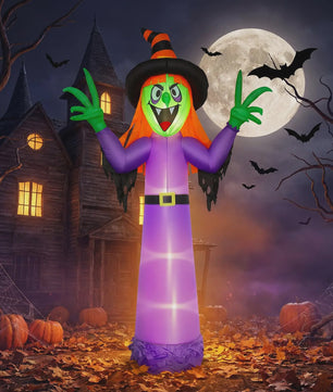 Opblaasbare Halloween Heks 360cm - Grote Tuindecoratie met Verlichting