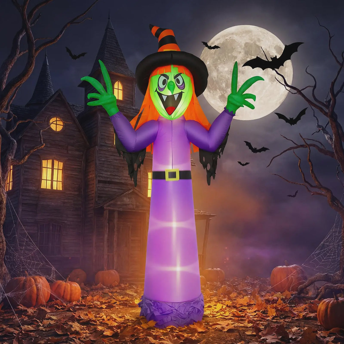 Opblaasbare Halloween Heks 360cm - Grote Tuindecoratie met Verlichting