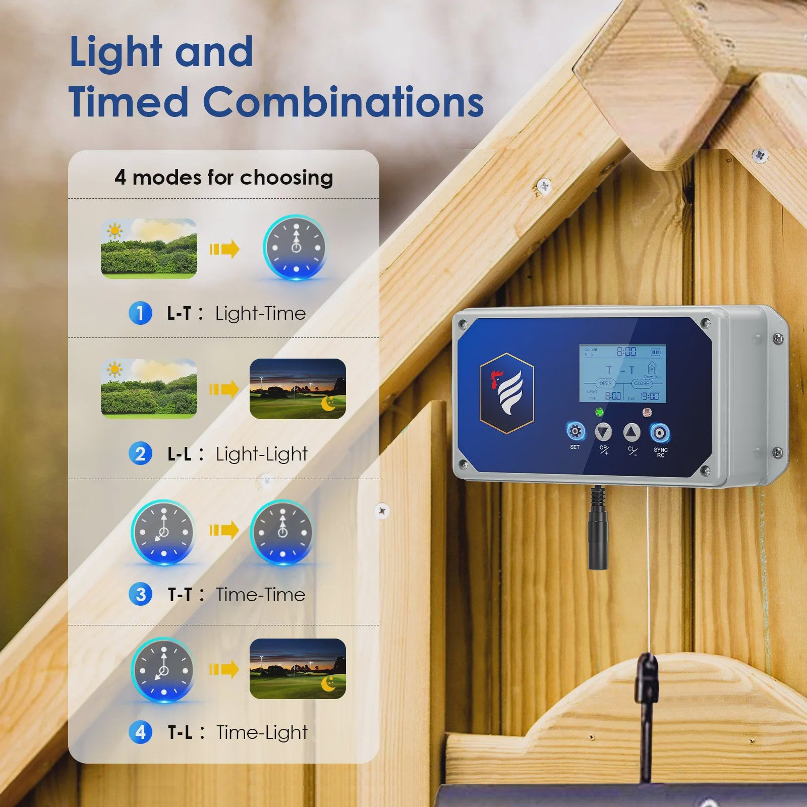 Automatische Kippendeur met Afstandsbediening, Timer & Lichtsensor - Veilig en Gemakkelijk