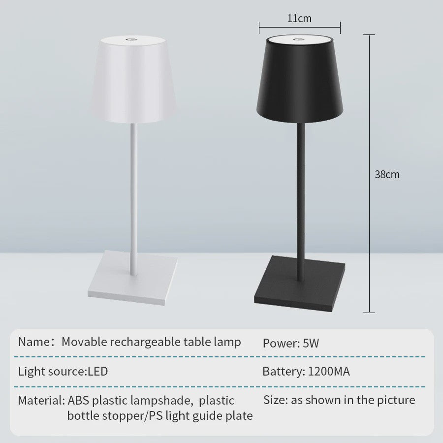 Oplaadbare LED Tafellamp met Touch Dimmer - Sfeervolle Verlichting
