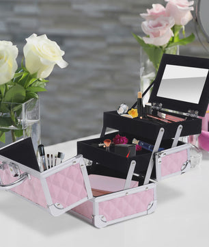 Homcom Make-up Koffer & Cosmetica Organizer - Compact & Roze (20x15x15cm)