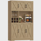 Buffetkast Keuken 106x180cm Wit met 6 Deuren, Flessenhouder & Glazenrek