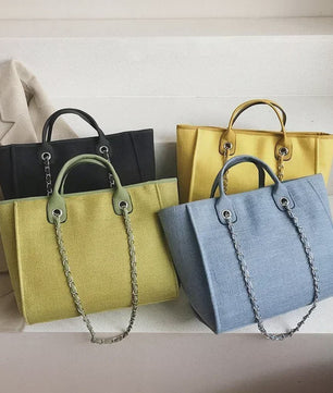 Ruime Dames Tote Bag met Ketting - Schoudertas & Crossbody